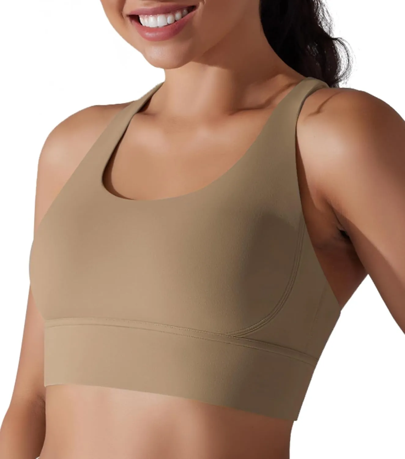 Orolay Sports Bra for Women Padded Criss Cross Strappy Yoga Bras Cropped Tank Tops