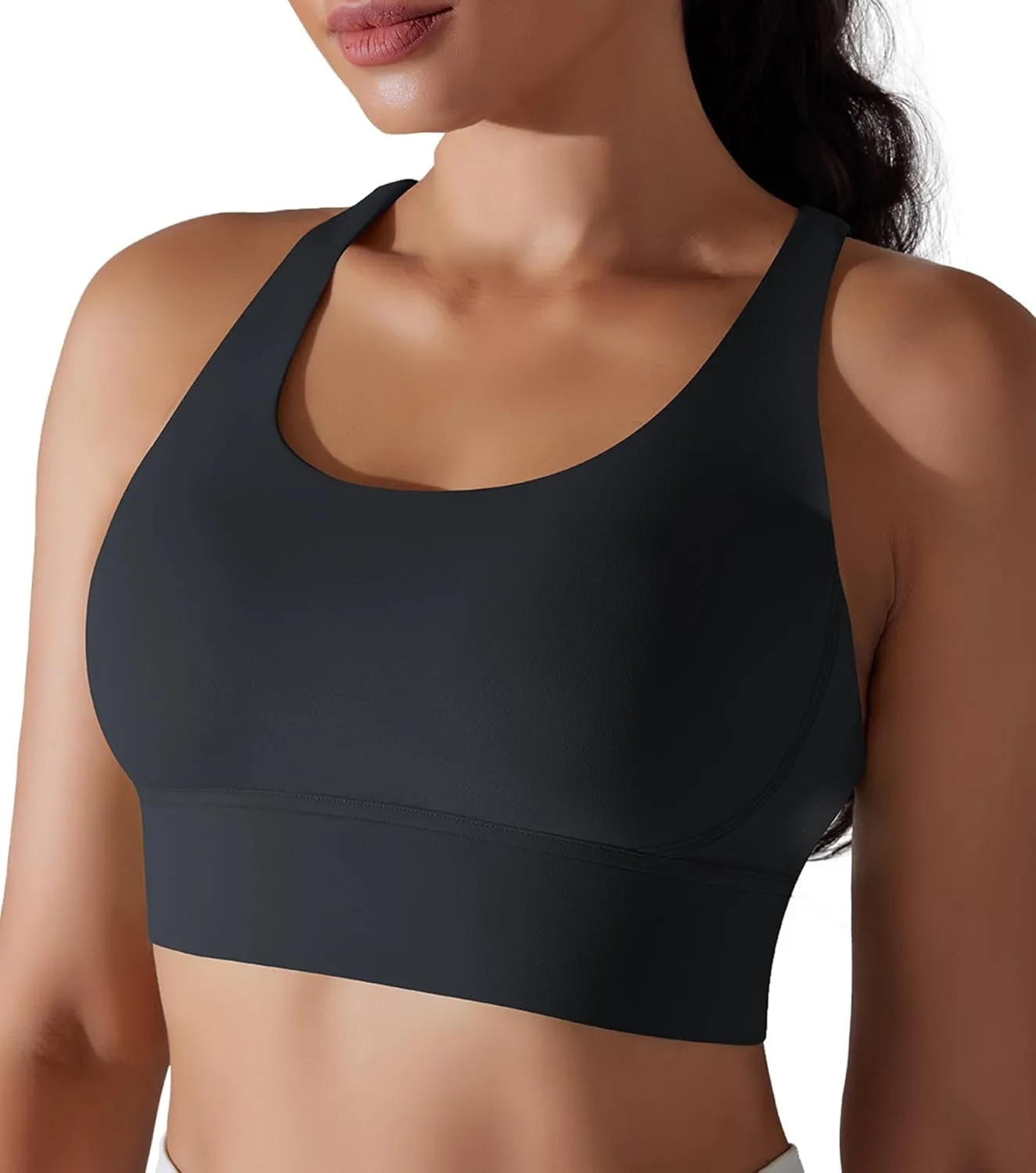 Orolay Sports Bra for Women Padded Criss Cross Strappy Yoga Bras Cropped Tank Tops
