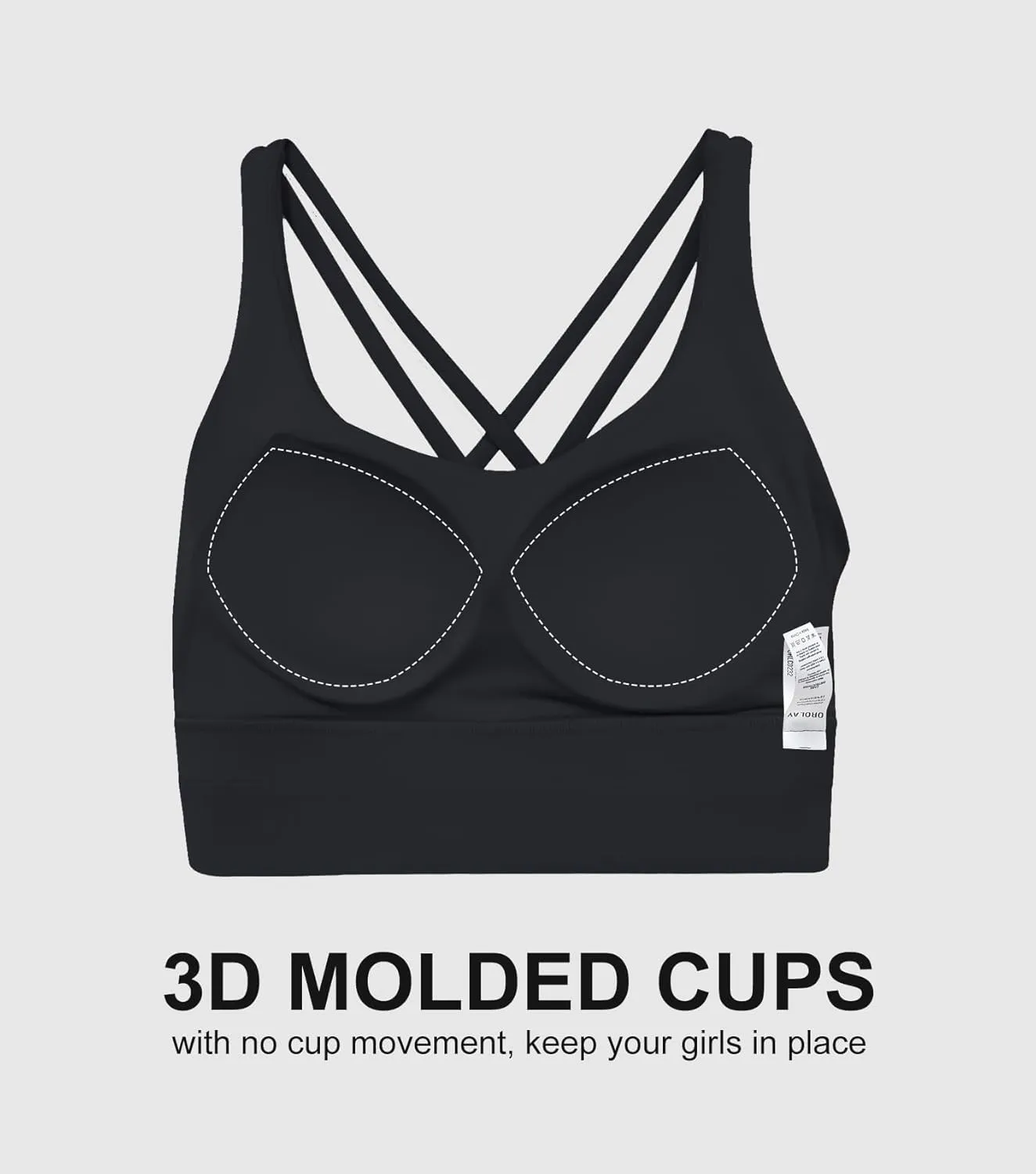 Orolay Sports Bra for Women Padded Criss Cross Strappy Yoga Bras Cropped Tank Tops