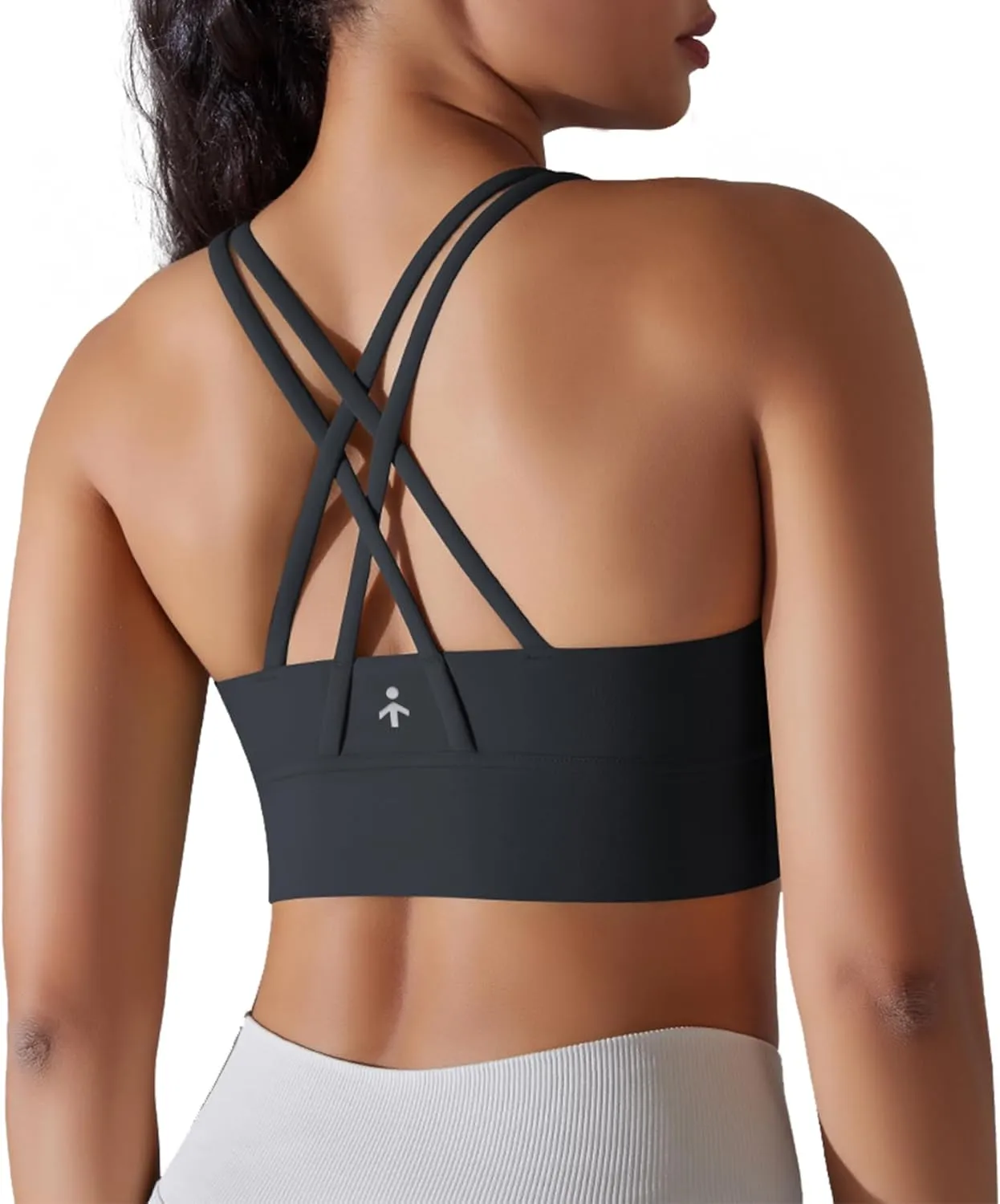 Orolay Sports Bra for Women Padded Criss Cross Strappy Yoga Bras Cropped Tank Tops