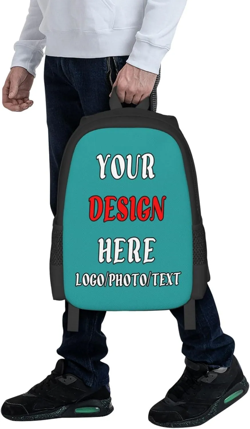 Personalized Backpack For Mens Womens,With Logo Text Customize Laptop Backpack Casual Travel Backpack