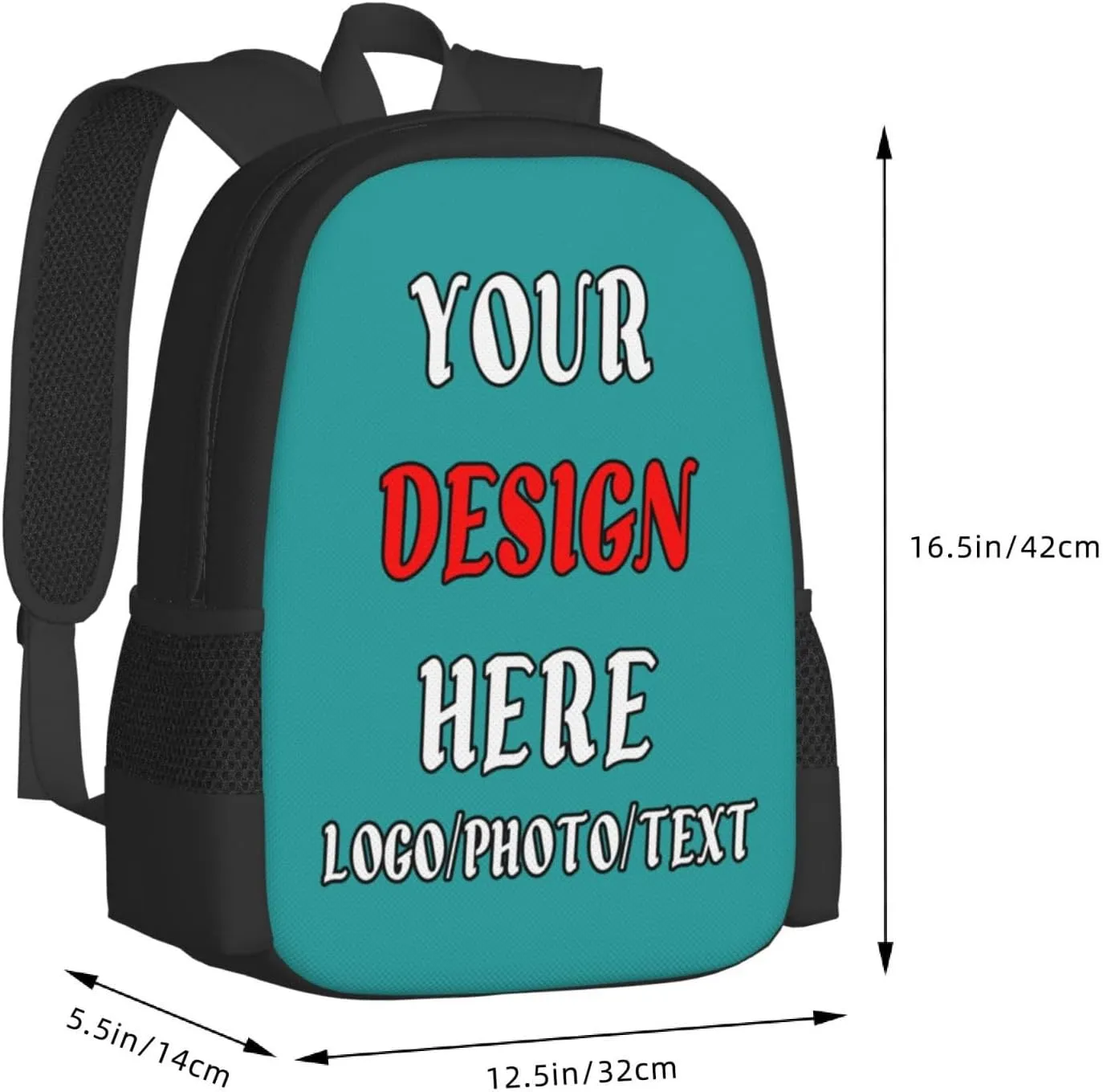 Personalized Backpack For Mens Womens,With Logo Text Customize Laptop Backpack Casual Travel Backpack