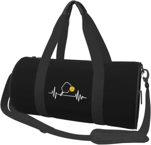 Pickleball Heartbeat Convertible Garment Bag with Shoulder Strap, Carry on Garment Duffel Bag for Men Women - Rolling Foldable for Travel Luggage Bags (Black)