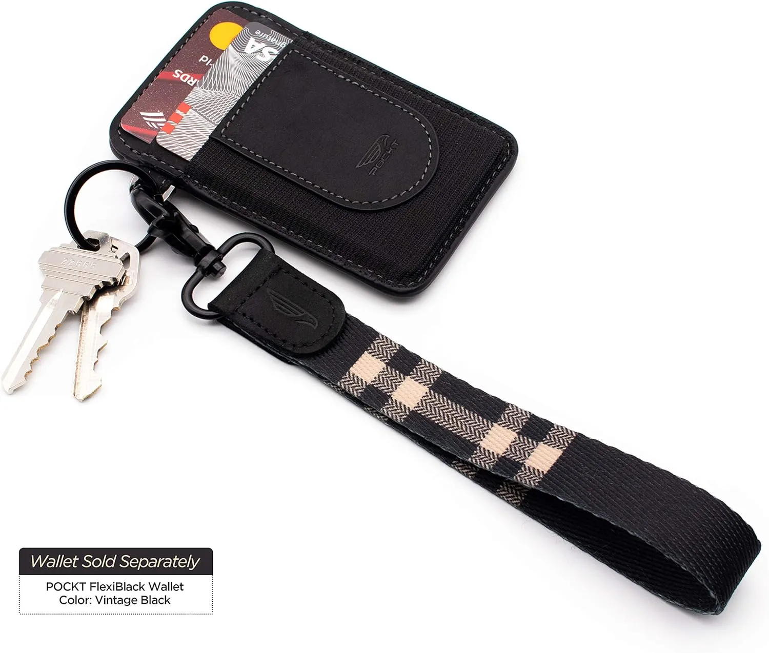 POCKT Lanyard for Keys Wristlet Strap Key Chain Holder for Men and Women - Cool Hand Wrist Lanyards for Keys and Wallets | Plaid