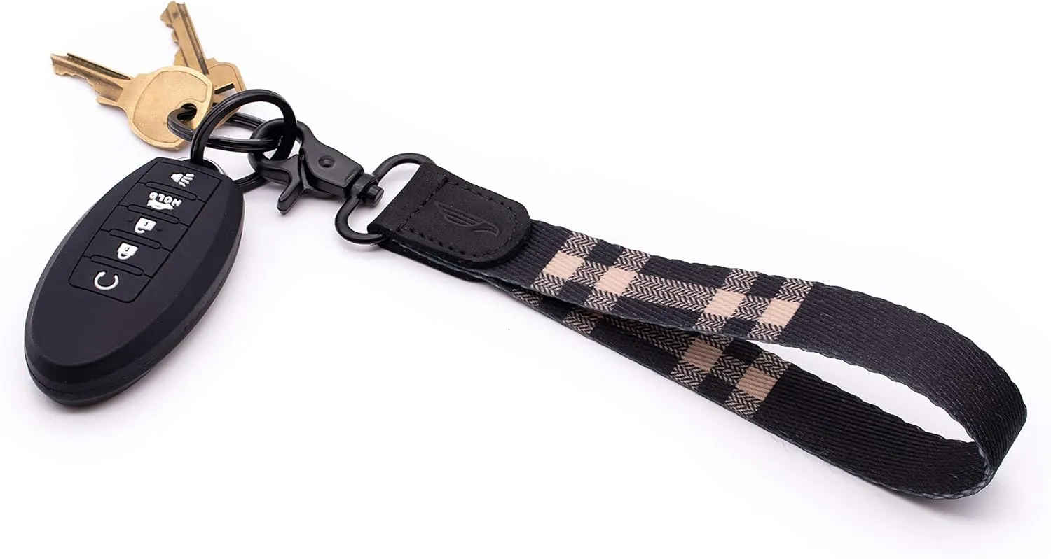 POCKT Lanyard for Keys Wristlet Strap Key Chain Holder for Men and Women - Cool Hand Wrist Lanyards for Keys and Wallets | Plaid