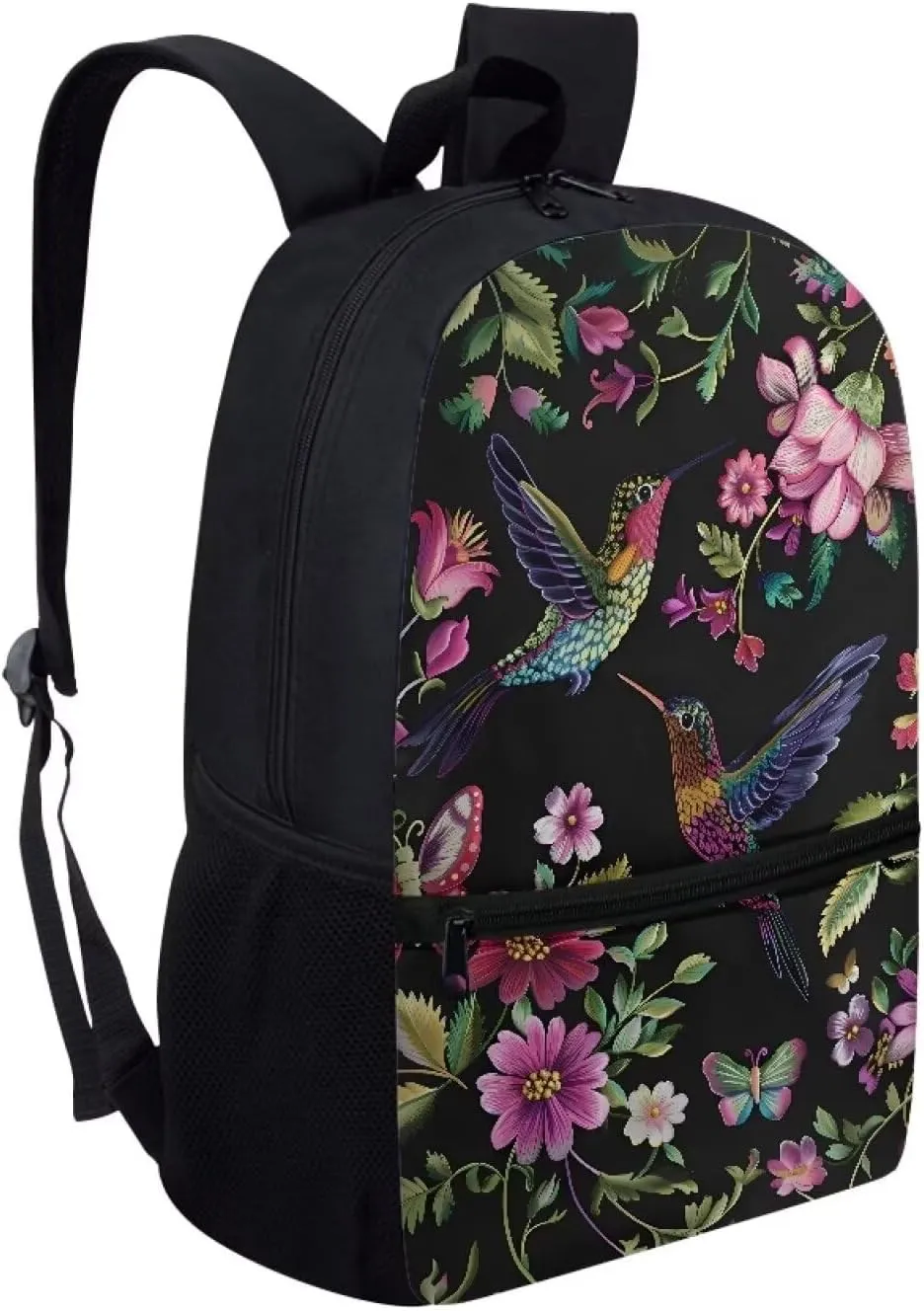 POLERO Floral Hummingbird Backpack for Women College Bookbag Laptop Backpacks School Bag Daypack
