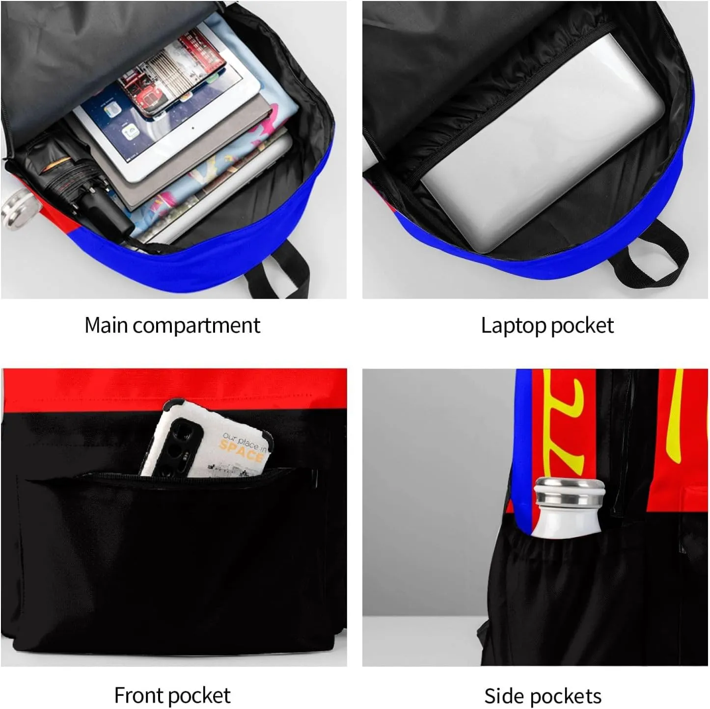 Polyamory Pride Flag Laptop Backpack Shoulder Bag Laptop Pack Travel Backpacks Commuter Back Pack Casual Daypack Bags With Side Pockets