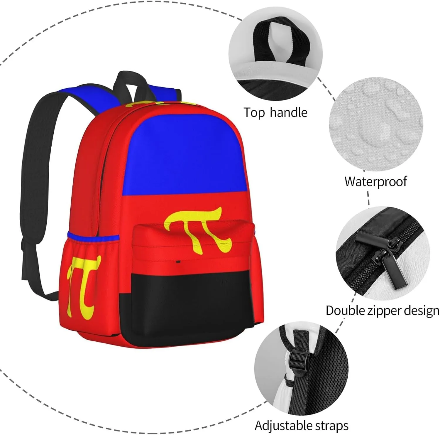 Polyamory Pride Flag Laptop Backpack Shoulder Bag Laptop Pack Travel Backpacks Commuter Back Pack Casual Daypack Bags With Side Pockets