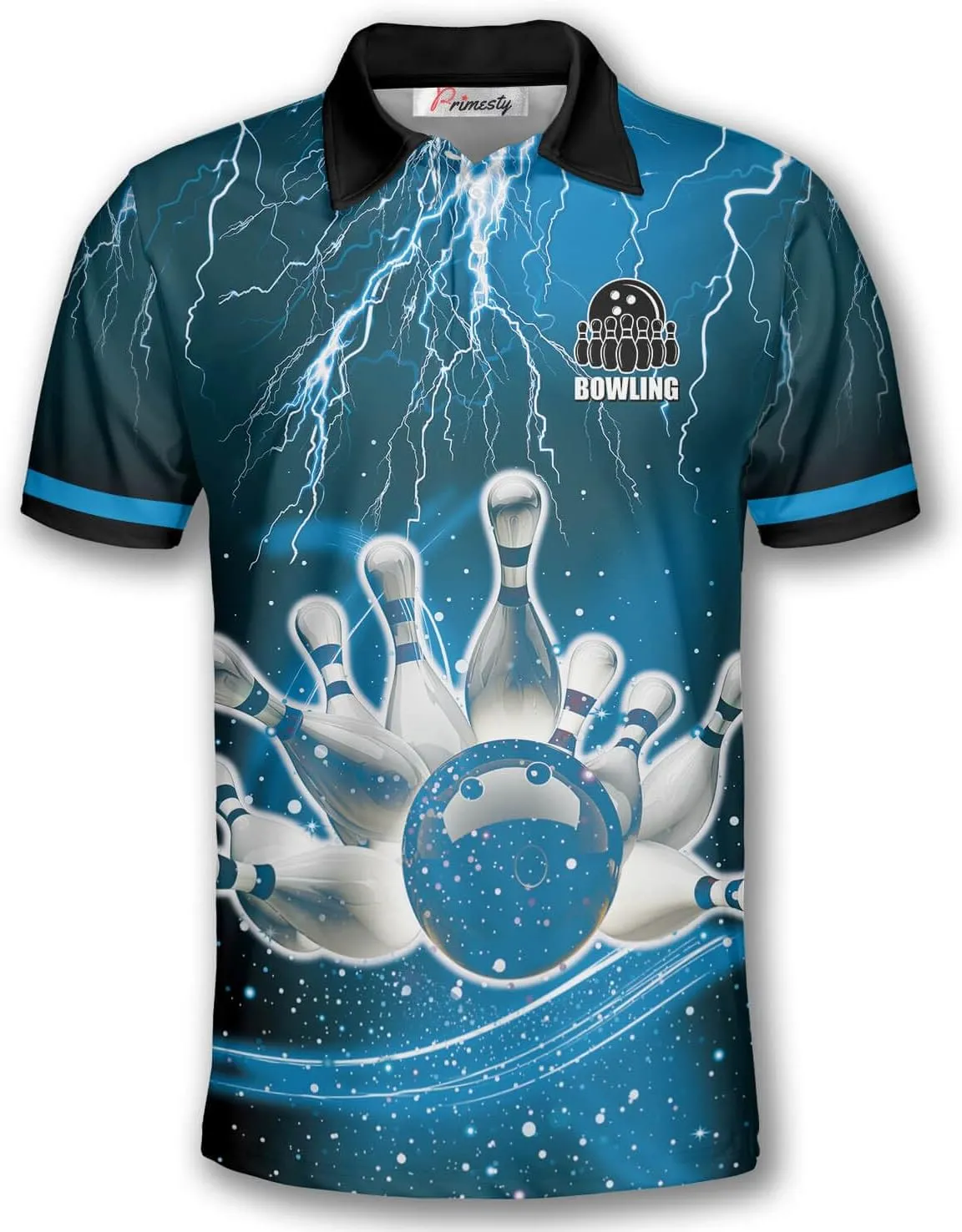 PRIMESTY Bowling Shirts Gift for Bowling Lover, Bowling Shirt for Men Women Polo Team 3D Unisex Jersey Short Sleeve Funny
