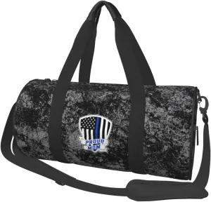 Proud Police Mom Convertible Garment Bag with Shoulder Strap, Carry on Garment Duffel Bag for Men Women - Rolling Foldable for Travel Luggage Bags (Black)