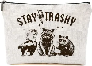 Raccoon Memes Makeup Bag Funny Gifts Humor Cosmetic Bag Raccoon Gifts for Women Friend Sisters Daughter Zipper Pouchs Toiletry Bags for Camping Picnic Thanksgiving Christmas Friendship Gifts
