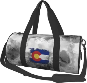 Retro Colorado State Flag Convertible Garment Bag with Shoulder Strap, Carry on Garment Duffel Bag for Men Women - Rolling Foldable for Travel Luggage Bags (Black)