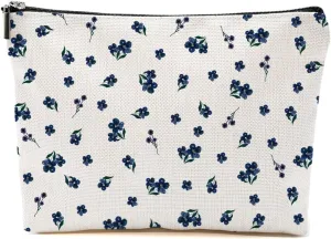 Retro Flowers Makeup Bag Floral Botanical Cosmetic Bag Friend Gifts for Women Girls Sisters Bestie Auntie Aesthetic Zipper Pouch Travel Organizer for Friendship Christmas Thanksgiving Birthday