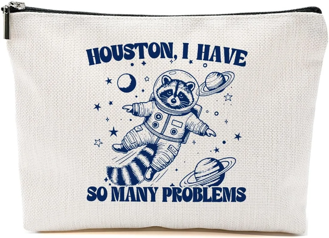 Sarcastic Raccoon Makeup Bag Funny Gifts Humor Cosmetic Bag Raccoon Gifts for Women Friend Sisters Cousin Zipper Pouchs Toiletry Bags for Camping Picnic Thanksgiving Christmas Friendship Gifts