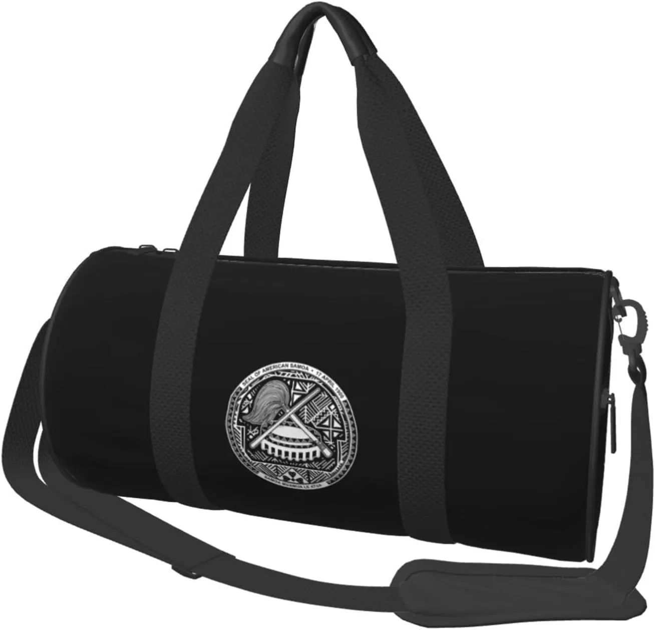 Seal of American Samoa Patriotic Convertible Garment Bag with Shoulder Strap, Carry on Garment Duffel Bag for Men Women - Rolling Foldable for Travel Luggage Bags (Black)