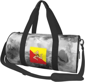 Sicilian Flag Convertible Garment Bag with Shoulder Strap, Carry on Garment Duffel Bag for Men Women - Rolling Foldable for Travel Luggage Bags (Black)