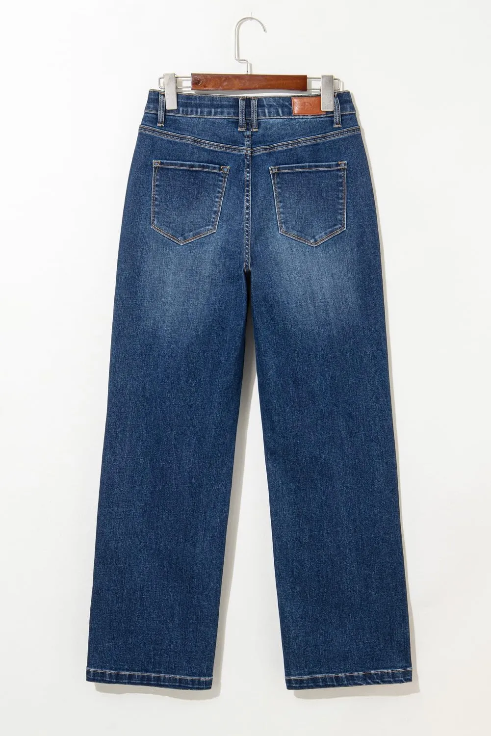 Sidefeel Women's Wide Leg Jeans High Waisted Tummy Control Stretchy Straight Leg Elastic Waist Trendy Denim Pants