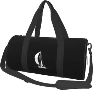 Silhouette of Sailboat Convertible Garment Bag with Shoulder Strap, Carry on Garment Duffel Bag for Men Women - Rolling Foldable for Travel Luggage Bags (Black)