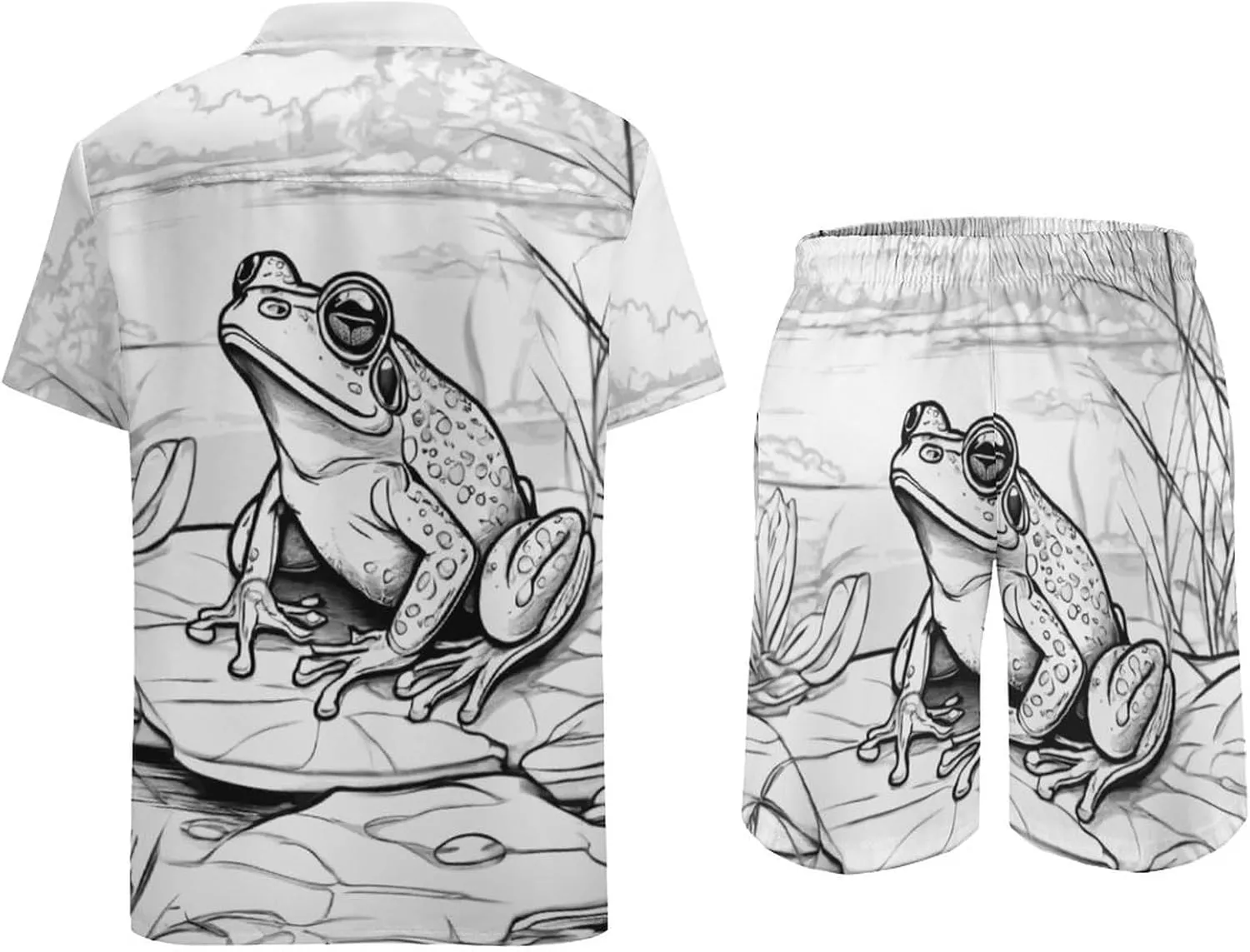 Sketch Otters Party Shorts Shirt Men Swim Trunks Quick Dry Surfing Beach Shorts with Pockets Casual Beach Suit