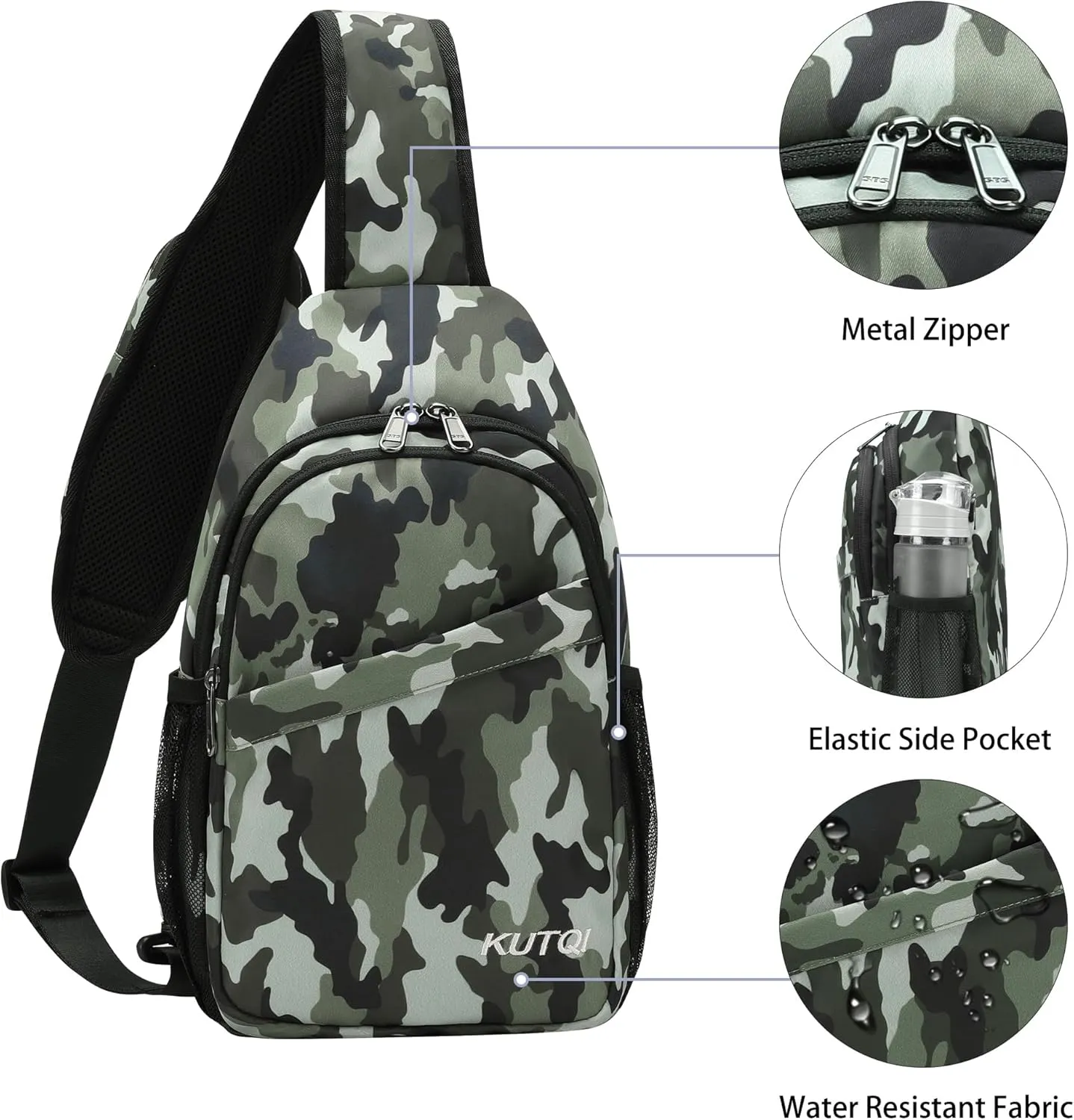 Sling Backpack Crossbody Sling Bag for Women Men Multipurpose Travel Essentials Hiking Chest Bag Daypack