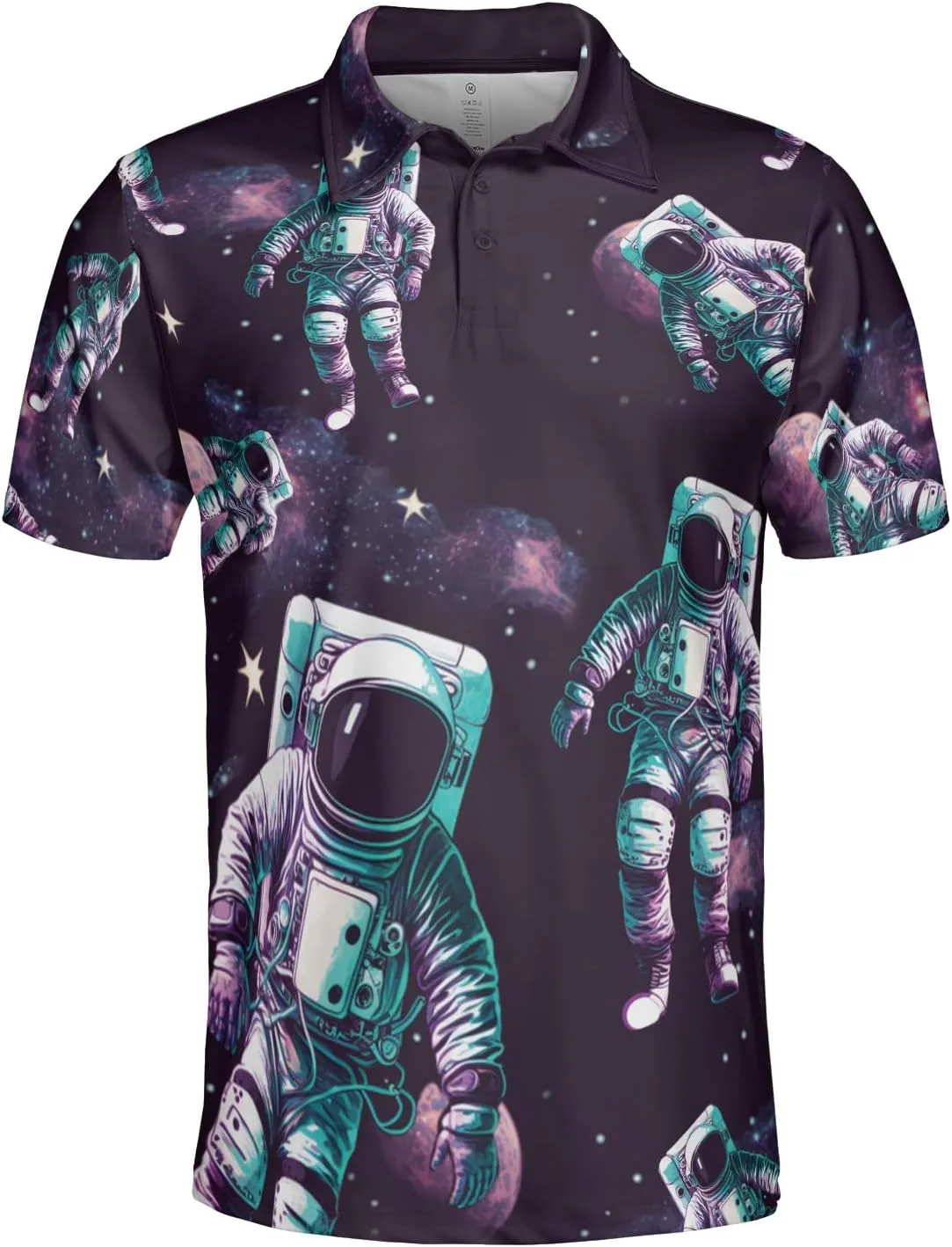 Spaceflight Polo Shirts for Men - Spaceflight Lovers Stylish Mens Goft Shirt Casual Short Sleeve Button Down Outfit Set 58
