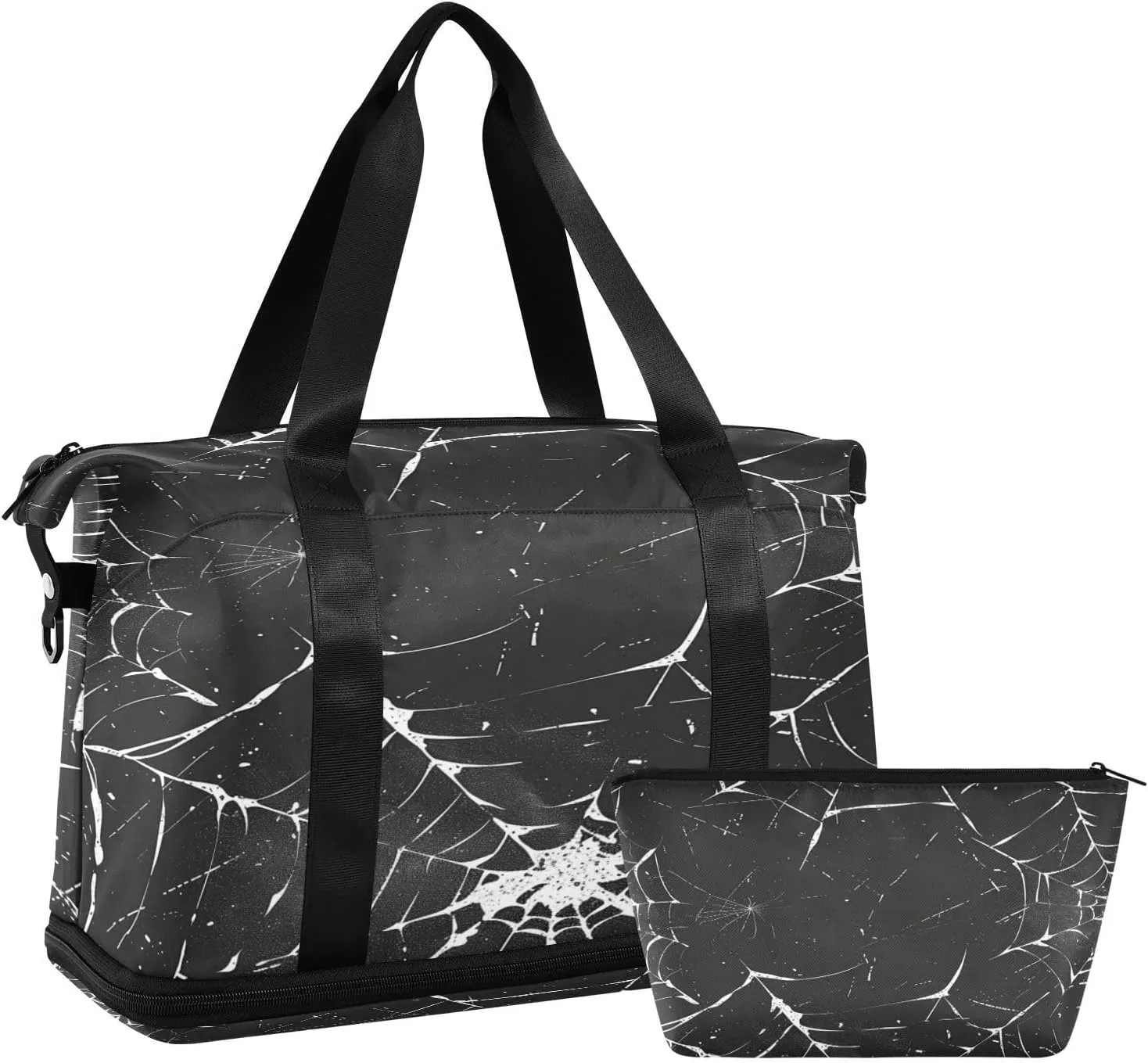 Spider Web 1 Sports Gym Bag with Waterproof Dry Wet Pocket, Travel Duffel Bag for Women MenWorkout Bag Fits Yoga, Swimming