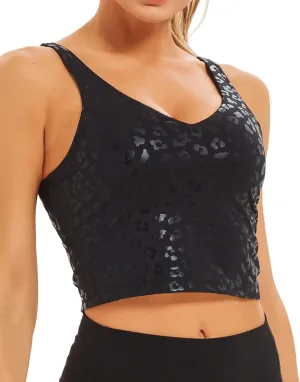 Stelle Longline Sports Bra for Women Wirefree Padded Yoga Bras Tank Tops Fitness Workout Running Top