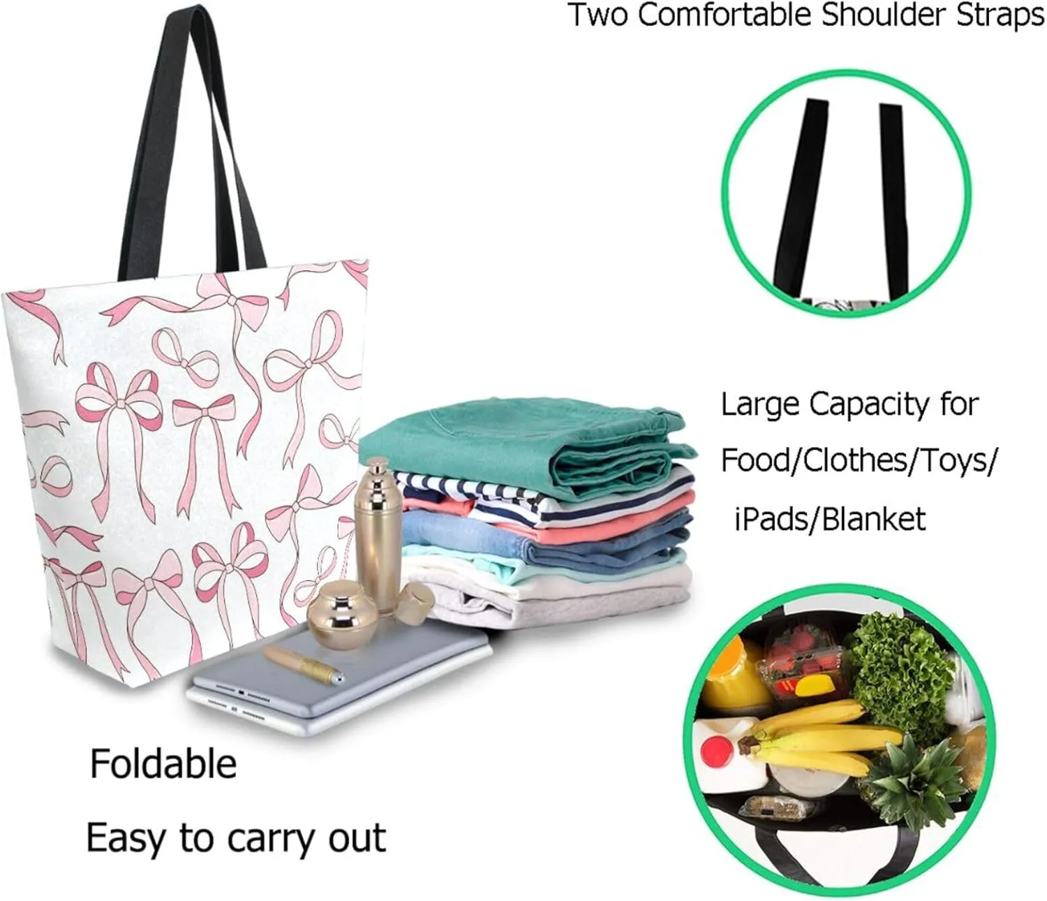 Stylish Pattern Cute Big Handle Bag Extra Large Shoulder Tote Bag for Beach Travel Weekender Gym Grocery Shopping