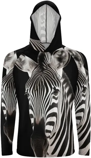 Sun Protection Shirt Long Sleeve Hoodie Zebra Lightweight Rash Guard Quick Dry Sun Shirt for Outdoor