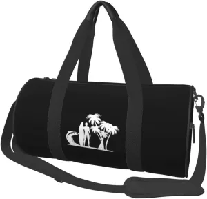 Surfer Palm Trees Convertible Garment Bag with Shoulder Strap, Carry on Garment Duffel Bag for Men Women - Rolling Foldable for Travel Luggage Bags (Black)