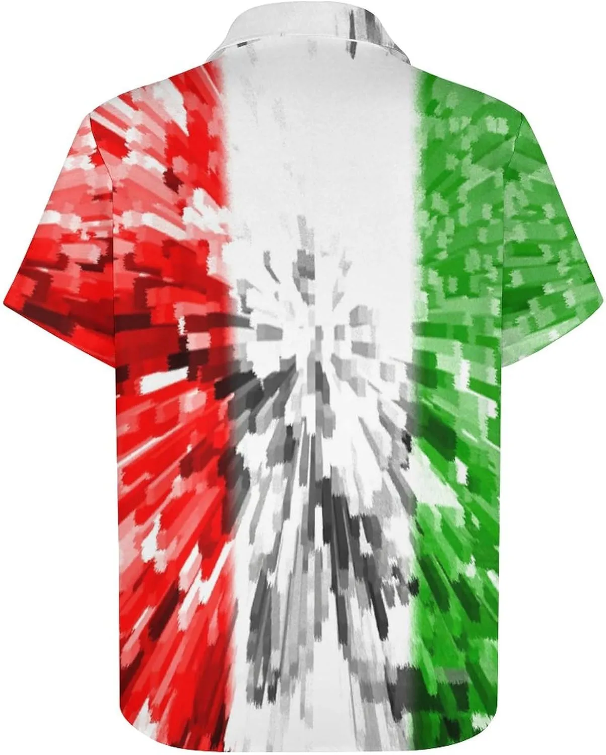 TAIZIYEAH Flag of Italy Shirts for Men Short Sleeve Beach Shirt Casual Button Down Shirts Tops Quick Dry with Designs 4XL
