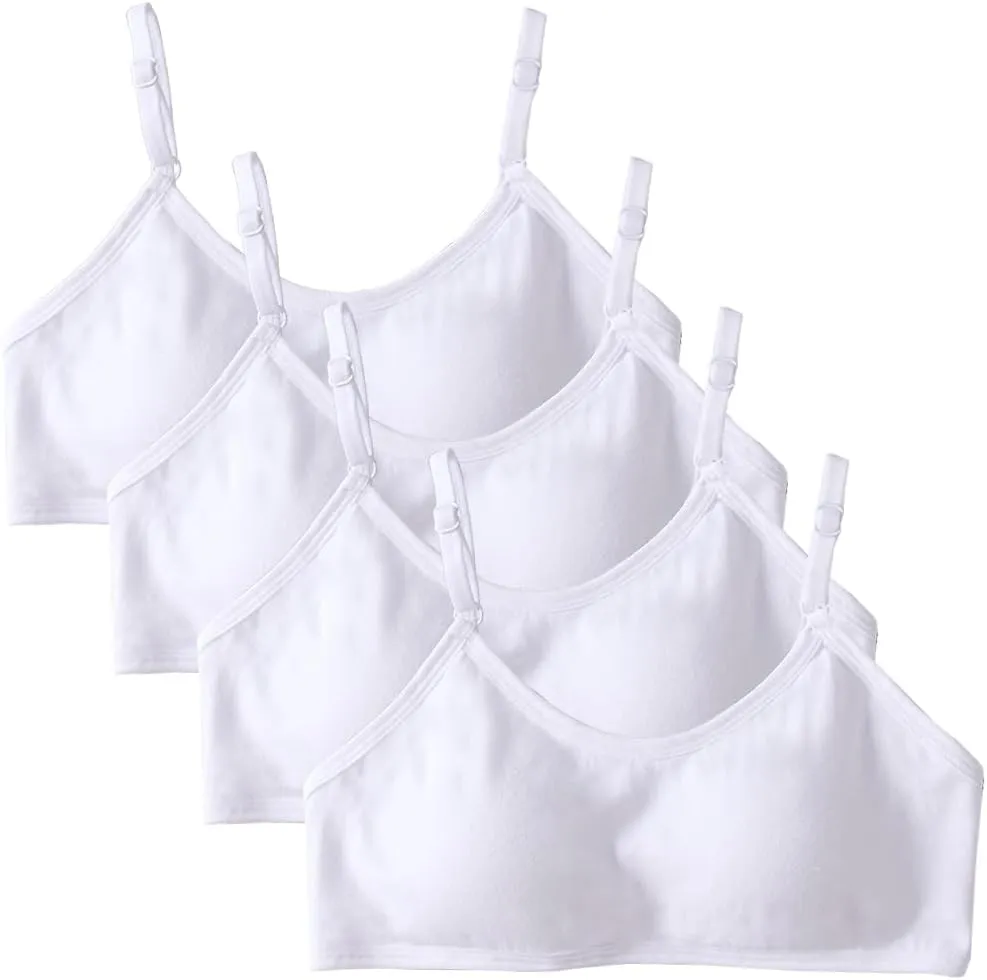 Teens Girls Bras Cotton Wireless Camisole Stretch with Fixed Pads Breathable Training Bralette for 10-18 Years