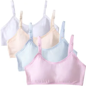 Teens Girls Bras Cotton Wireless Camisole Stretch with Fixed Pads Breathable Training Bralette for 10-18 Years