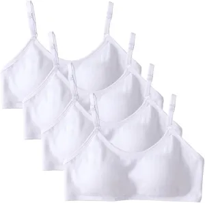 Teens Girls Bras Cotton Wireless Camisole Stretch with Fixed Pads Breathable Training Bralette for 10-18 Years