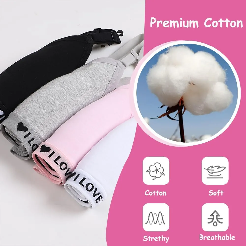 Teens Girls Bras Cotton Wireless Camisole Stretch with Fixed Pads Breathable Training Bralette for 10-18 Years