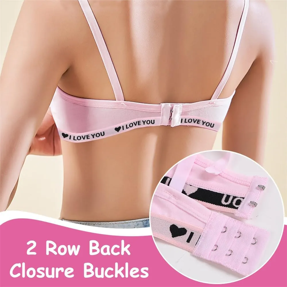 Teens Girls Bras Cotton Wireless Camisole Stretch with Fixed Pads Breathable Training Bralette for 10-18 Years