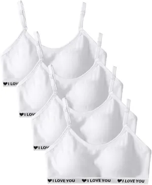 Teens Girls Bras Cotton Wireless Camisole Stretch with Fixed Pads Breathable Training Bralette for 10-18 Years
