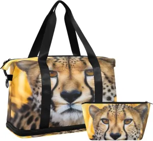 The Contemplative Tiger Sports Gym Bag with Waterproof Dry Wet Pocket, Travel Duffel Bag for Women MenWorkout Bag Fits Yoga, Swimming