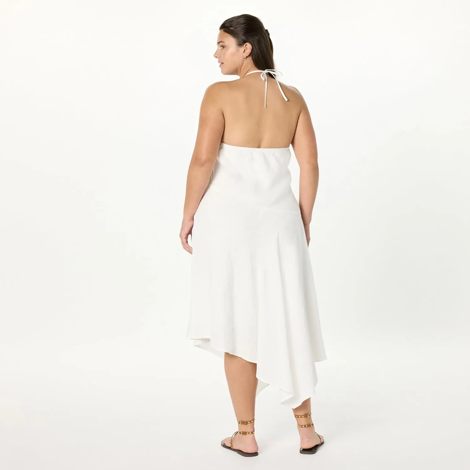 The Drop Women's Standard Ciga Halter Linen Maxi Dress