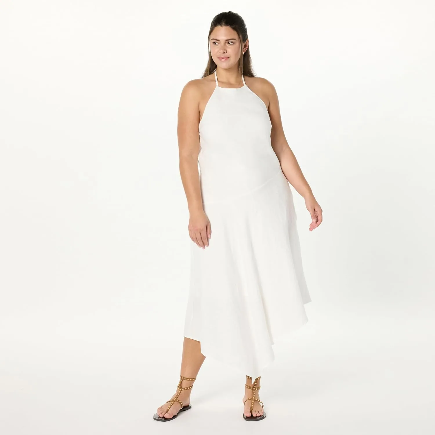 The Drop Women's Standard Ciga Halter Linen Maxi Dress