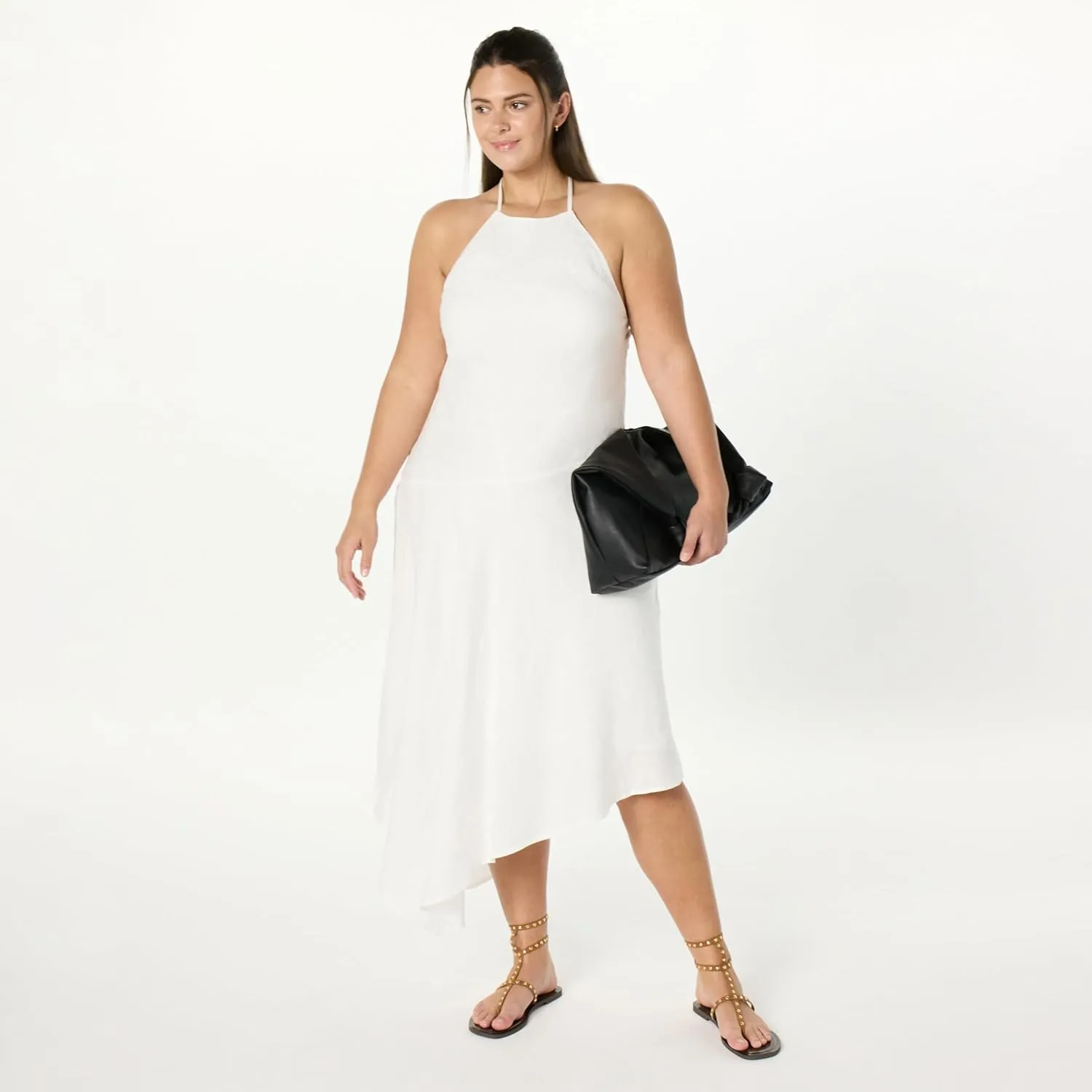 The Drop Women's Standard Ciga Halter Linen Maxi Dress