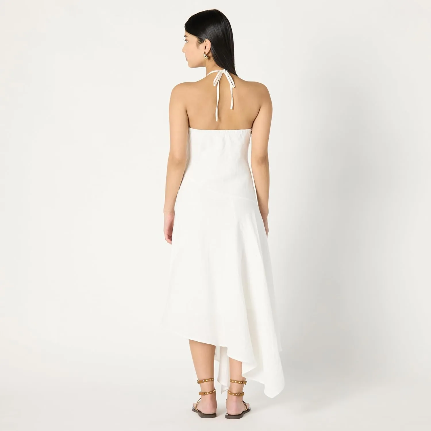 The Drop Women's Standard Ciga Halter Linen Maxi Dress