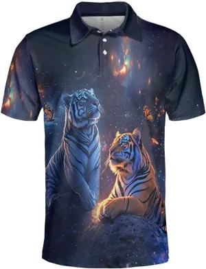 Tigre Polo Shirts for Men - Tigre Lover Stylish Mens Goft Shirt Casual Short Sleeve Button Down Outfit Set 52