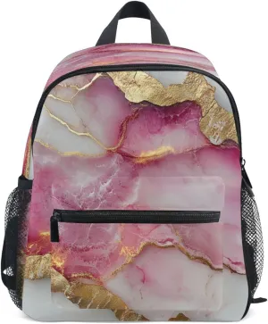 Toddler Backpacks Teens Boys Cute Diaper Bag Backpack with Chest Strap Marble White