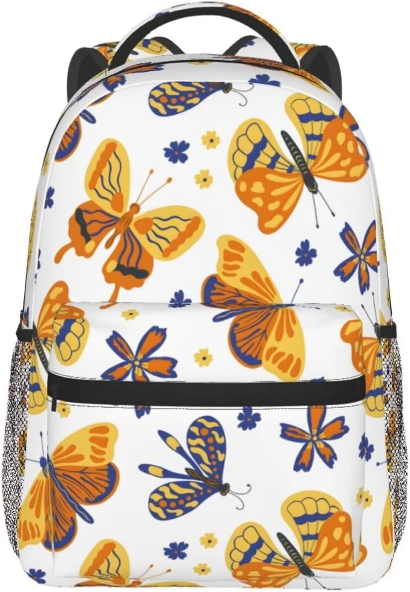 Travel Laptop Backpack for Women Lightweight College Backpack Adjustable Fits 15.6 Inch Laptop Bag Computer Bag for Men, Work, Gym - Butterfly