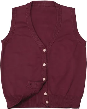 V Neck Sweater Vest for Women Trendy Sleeveless Cardigan Solid Color Button Down Knitted Tank Tops