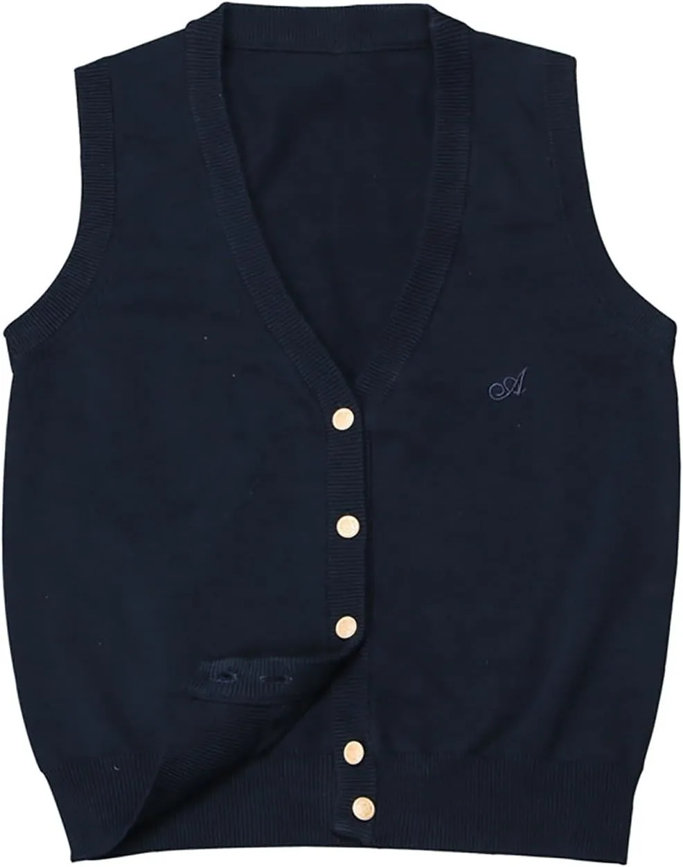 V Neck Sweater Vest for Women Trendy Sleeveless Cardigan Solid Color Button Down Knitted Tank Tops