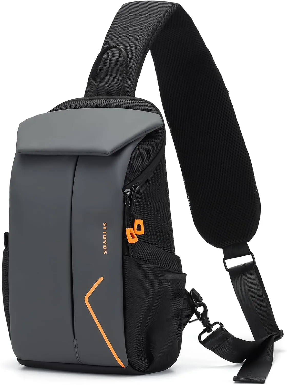 Waterproof Crossbody BagChest Bag for Mens Sling Backpack Large Travel Shoulder Bag with Chest Phone Holder