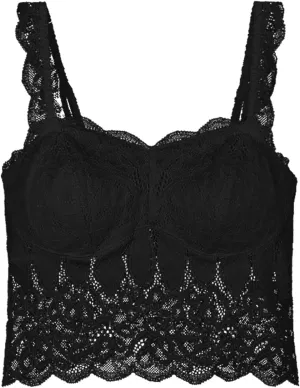 Women White Lace Mesh Tank Top Young Girls Built In Bras Outside Camisole Breathable Stretch Underwear Summer