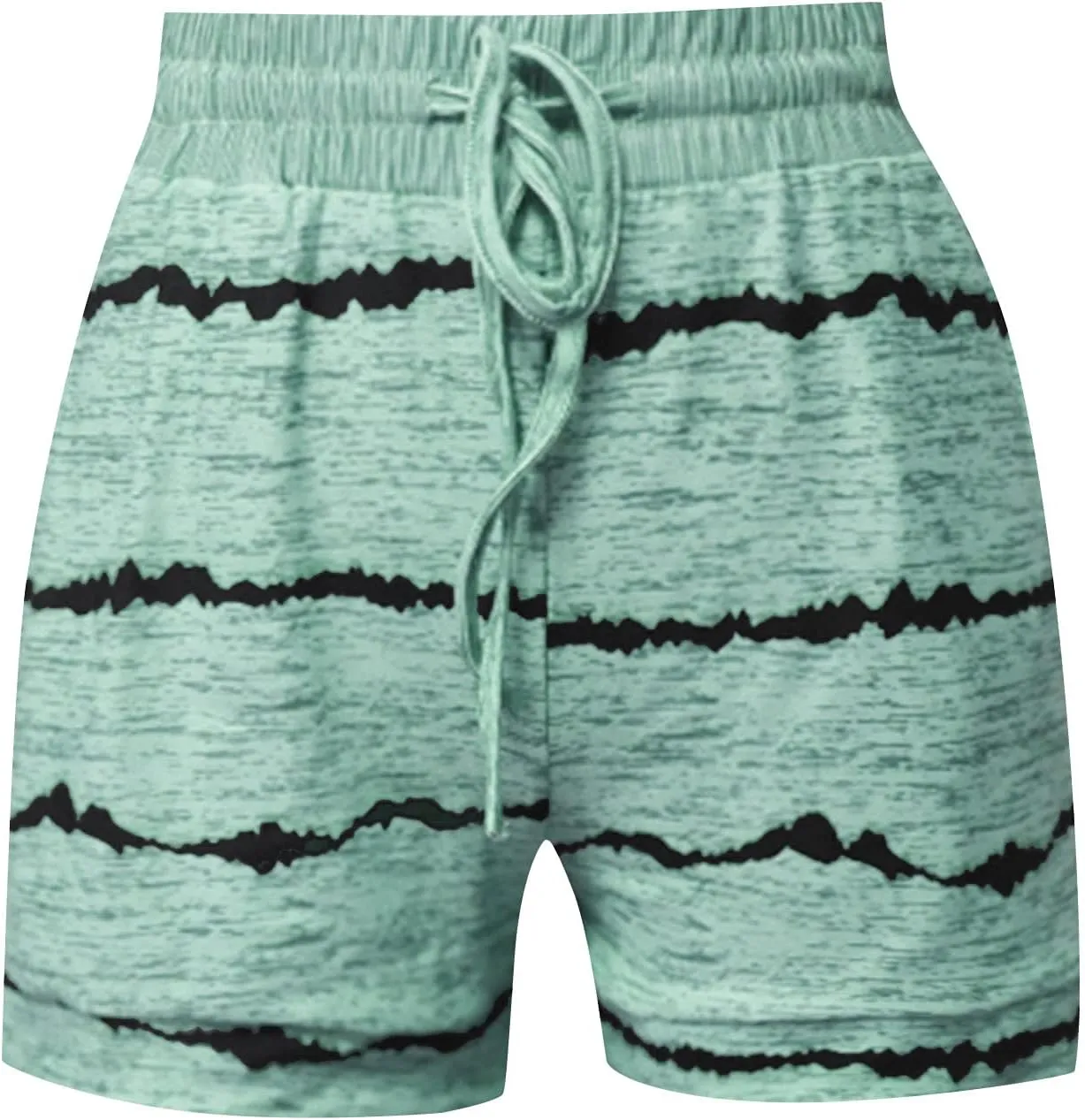 Womens Beach Sport Short Summer Trendy Elastic Slim Drawstring Star Print Short Pants Sport Casual Yoga Short Trouser